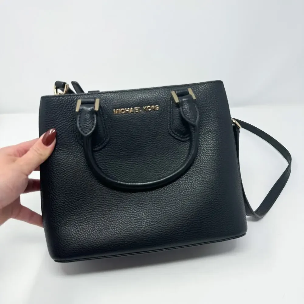 Michael Kors‎ Black Leather Crossbody Purse